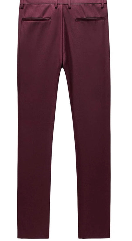 Mens Slim Fit Front Flat Casual Pants