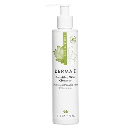 DERMA-E Sensitive Skin Cleanser ? Gentle, Unscented Cleansing Face Wash ? Soothing Facial Cleanser with Pycnogenol and Aloe Vera - Reduces Redness and Irritation, 6 fl oz