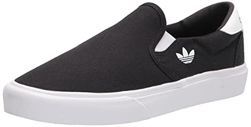 adidas Originals unisex adult Court Rallye Slip Sneaker, Black/Black/White, 8 Women Men US