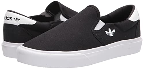 adidas Originals unisex adult Court Rallye Slip Sneaker, Black/Black/White, 8 Women Men US