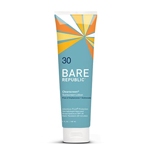 Bare Republic Clearscreen Sunscreen SPF 30 Sunblock Body Lotion, Water Resistant with an Invisible Finish, 5 Fl Oz