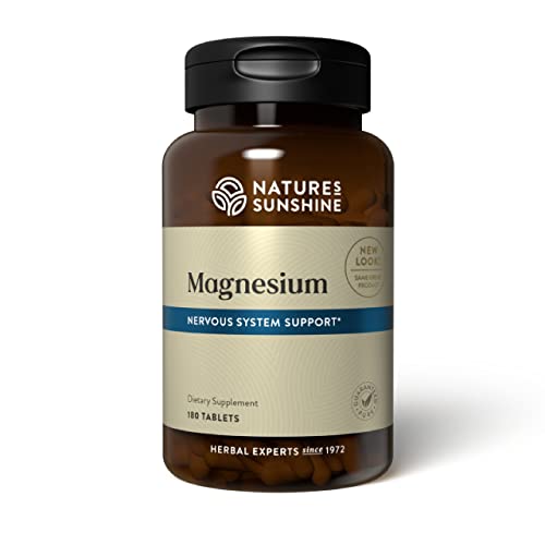 Nature's Sunshine Magnesium, 250 mg, 180 Tablets, 2 Pack | Supports Both The Nervous and Structural Systems by Helping Muscles Relax and Maximize Energy Production