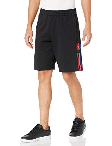 adidas Originals mens 3D Trefoil 3-Stripes Sweat Shorts Black Small