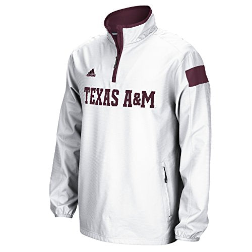 adidas Texas A&M Aggies 2014 Sideline 1/4 Zip Woven Jacket - White