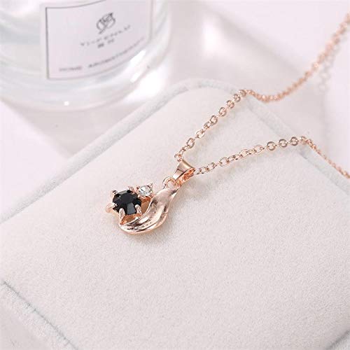 AFONiE Black Onyx Elegant Rose Gold Jewelry Set