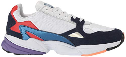 adidas Originals Women's Falcon, Crystal White/Crystal White/Collegiate Navy, 7 M US