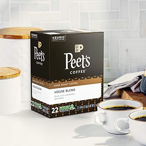 Peet's Coffee House Blend, Dark Roast, K-Cup Coffee Pods for Keurig Coffee Maker, 22 Count (Pack of 1)