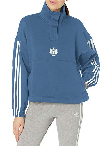 adidas Originals,womens,Fleece Sweatshirt,Crew Blue,Large