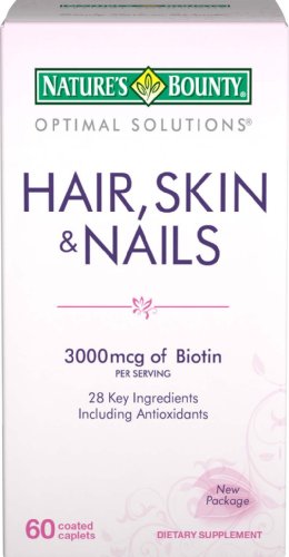 Nature's Bounty Hair, Skin and Nails Formula, 60 Coated Caplets, (Pack of 2)