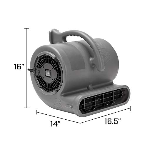 B-Air VP-50 1/2 HP 2950 CFM Air Mover for Janitorial Water Damage Restoration Equipment Stackable Carpet Dryer Floor Blower Fan Water Damage Equipment, Grey