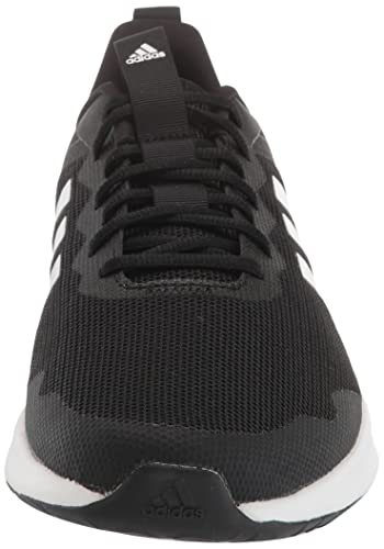 adidas Men's Fluidstreet Running Shoe, Black/White/Black, 10.5