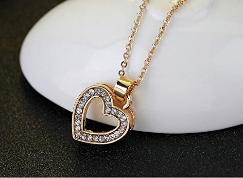 AFONiE Chic Heart 14k Gold With Crystal - 4 Piece Women Jewelry Set