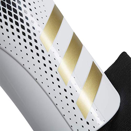 adidas Unisex-Adult Predator Match Shin Guards, White/Gold Metallic/Black, Small