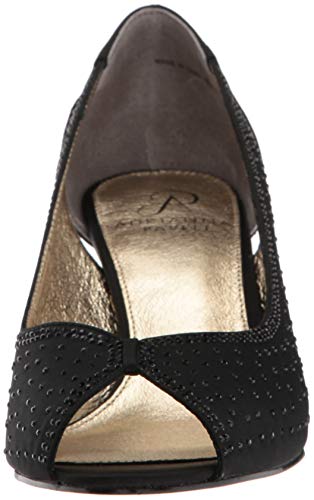 Adrianna Papell Women's Jenna Pump, Black Classic Satin, 6 M US