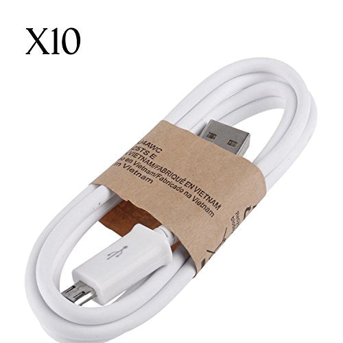 SeattleTech Basic White Micro USB Cables Charger Cord Sync for Android, Samsung, Camera, and Many Other Devices (10 PK)