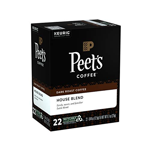 Peet's Coffee House Blend, Dark Roast, K-Cup Coffee Pods for Keurig Coffee Maker, 22 Count (Pack of 1)