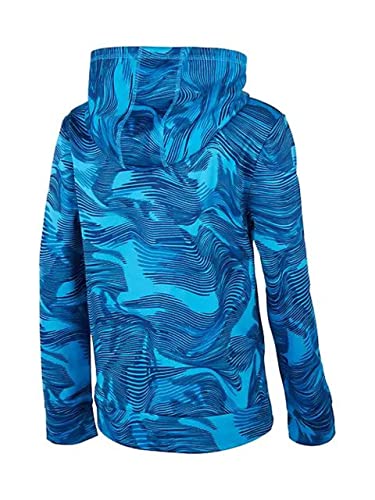 adidas Boys Warp Camo Allover Print Pullover Hoodie (Large, Sonic Aqua)