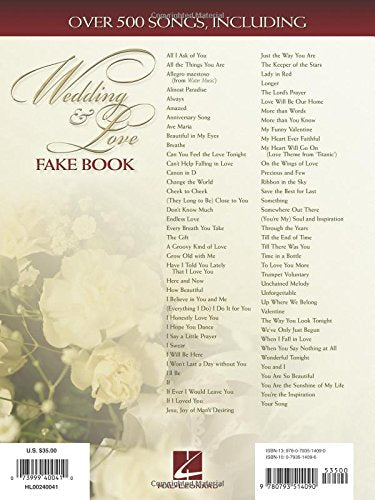 Wedding & Love Fake Book: C Edition Hal Leonard Corp.