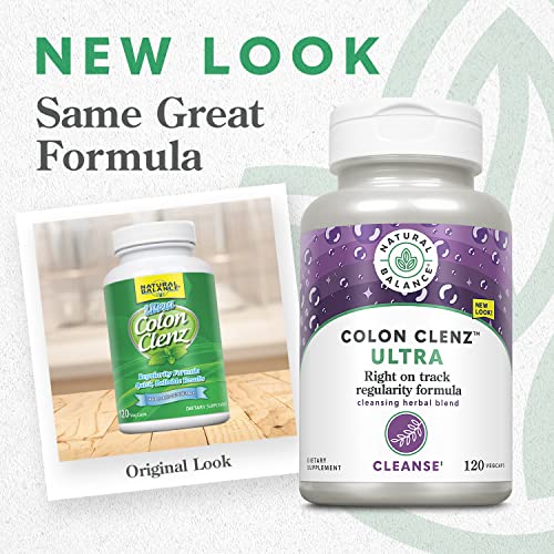 Natural Balance Ultra Colon Clenz | Herbal Cleansing & Regularity Formula for Overnight Support (120 CT)