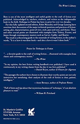 Technique In Fiction, Second Edition: Revised and Updated for a New Generation (Writer's Library) [Paperback] Macauley, Robie and Lanning, George