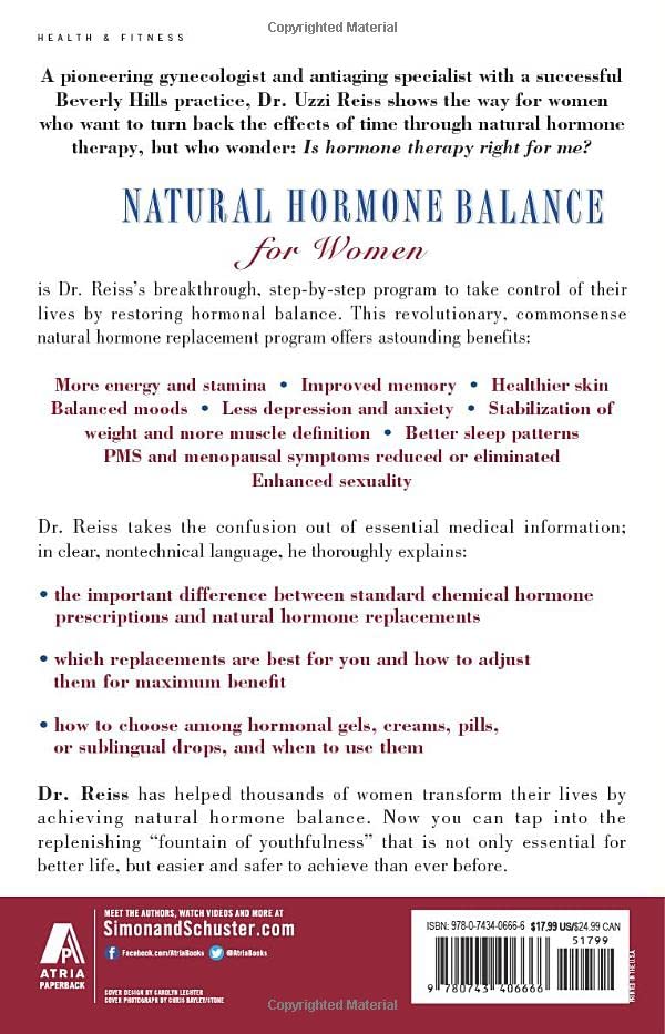 Natural Hormone Balance for Women: Look Younger, Feel Stronger, and Live Life with Exuberance [Paperback] Uzzi Reiss and Martin Zucker