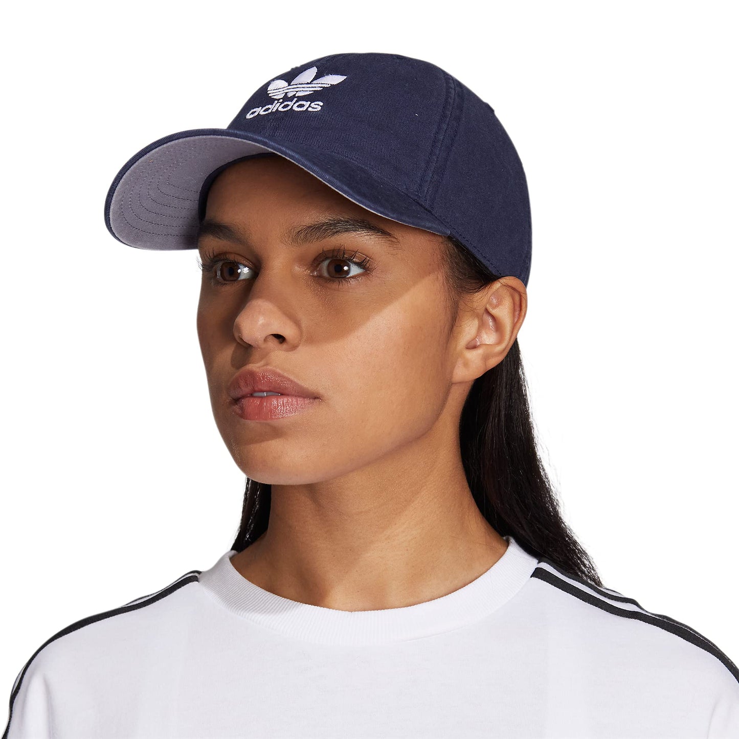 adidas Originals Women's Relaxed Fit Adjustable Strapback Cap, Night Indigo/White, One Size