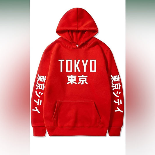 Red Mens fashion hoodie